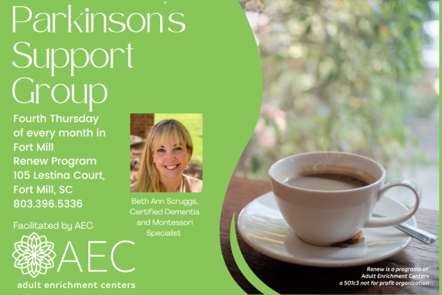 Parkinson's Support Group meets every fourth Thursday of the month